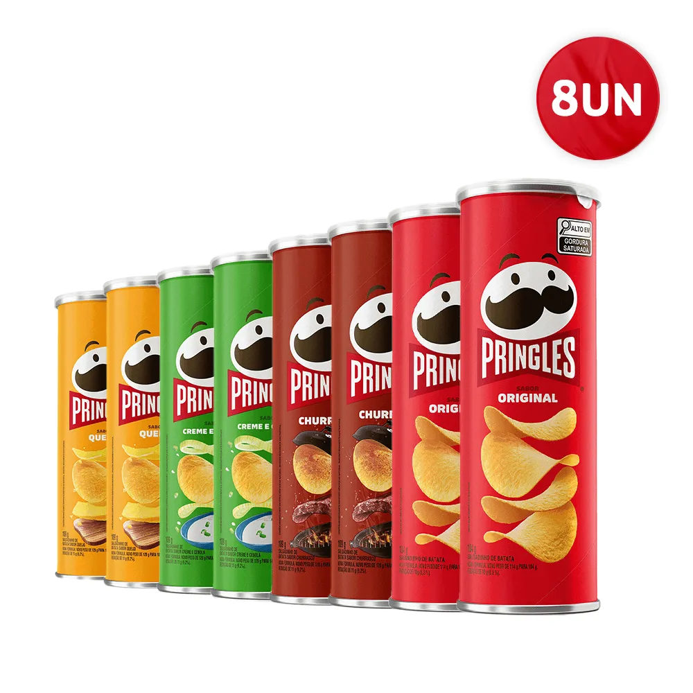 [R$7 Unid.] Combo Batata Pringles Sabores Sortido 8 Unidades #Shopee??